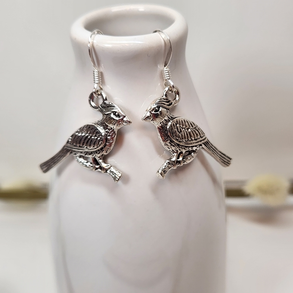 Cardinal Earrings on Sterling Silver French Earwires